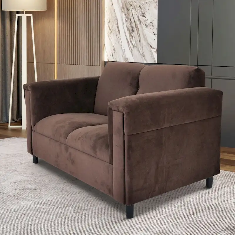 Coast to Coast Sofas Mid Century Modern Loveseat Sofa Solid Wood Frame Upholstered