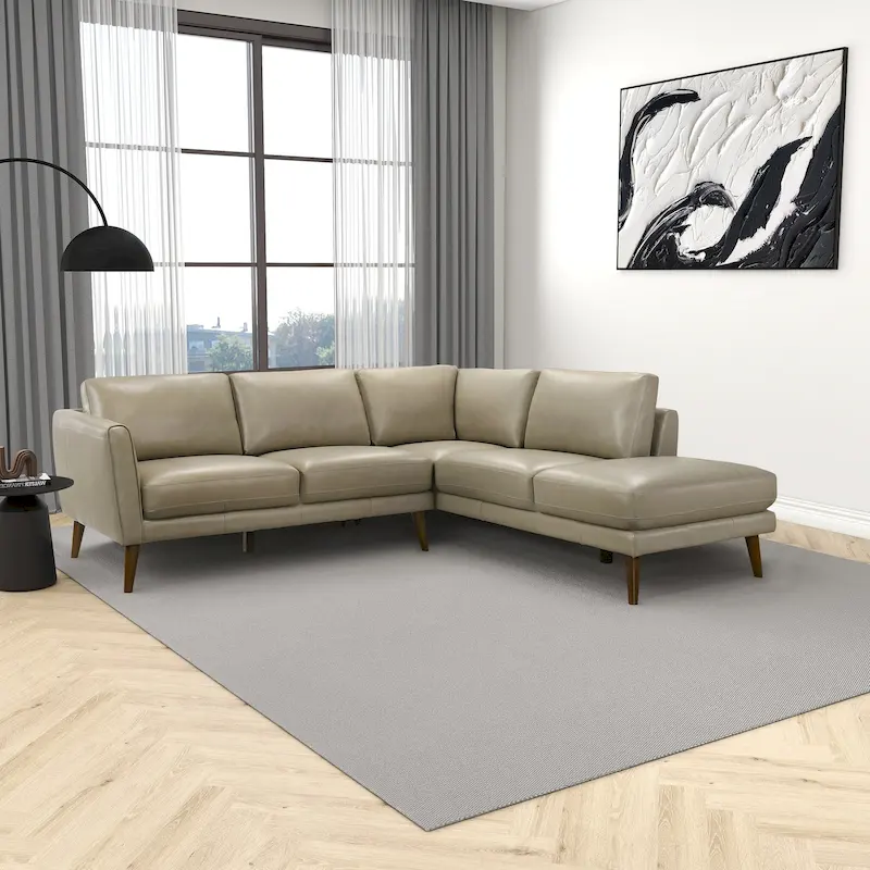 Bloom Living Room Corner Genuine Leather Sectional Sofa