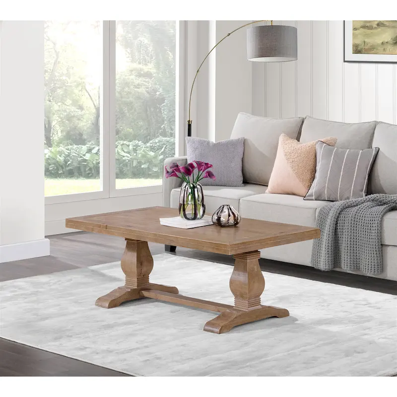 50 Solid Wood Pedestal Coffee Table