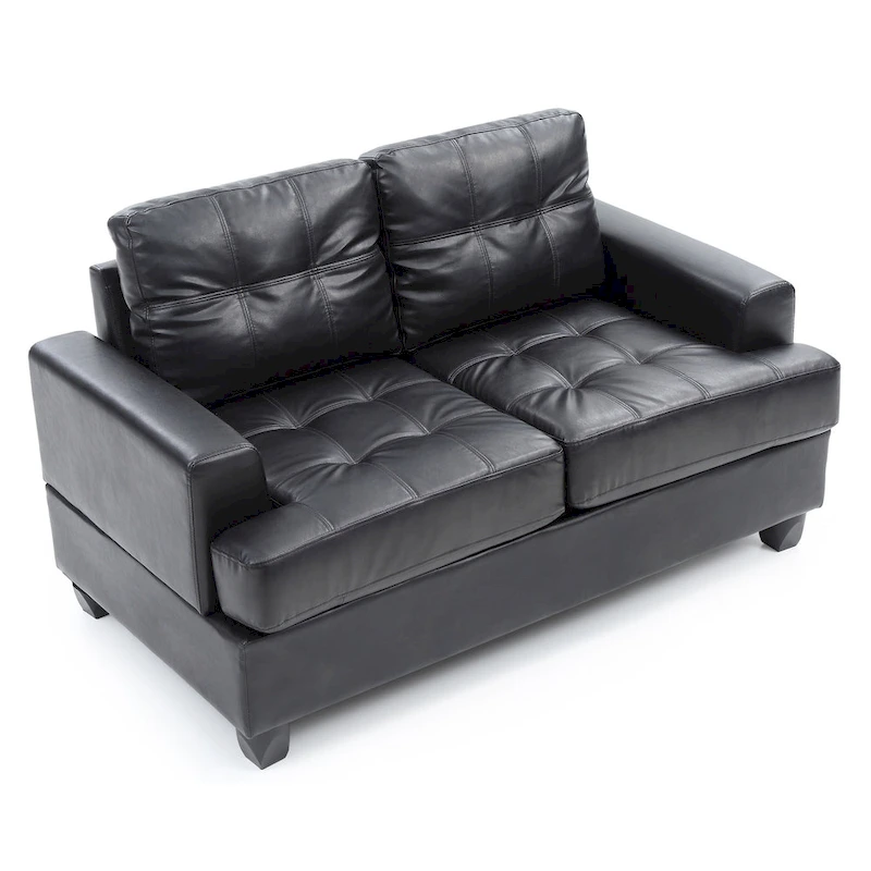 Sandridge 58 in. W Flared Arm Faux Leather Straight Sofa - 34 L x 58 W x 36 H