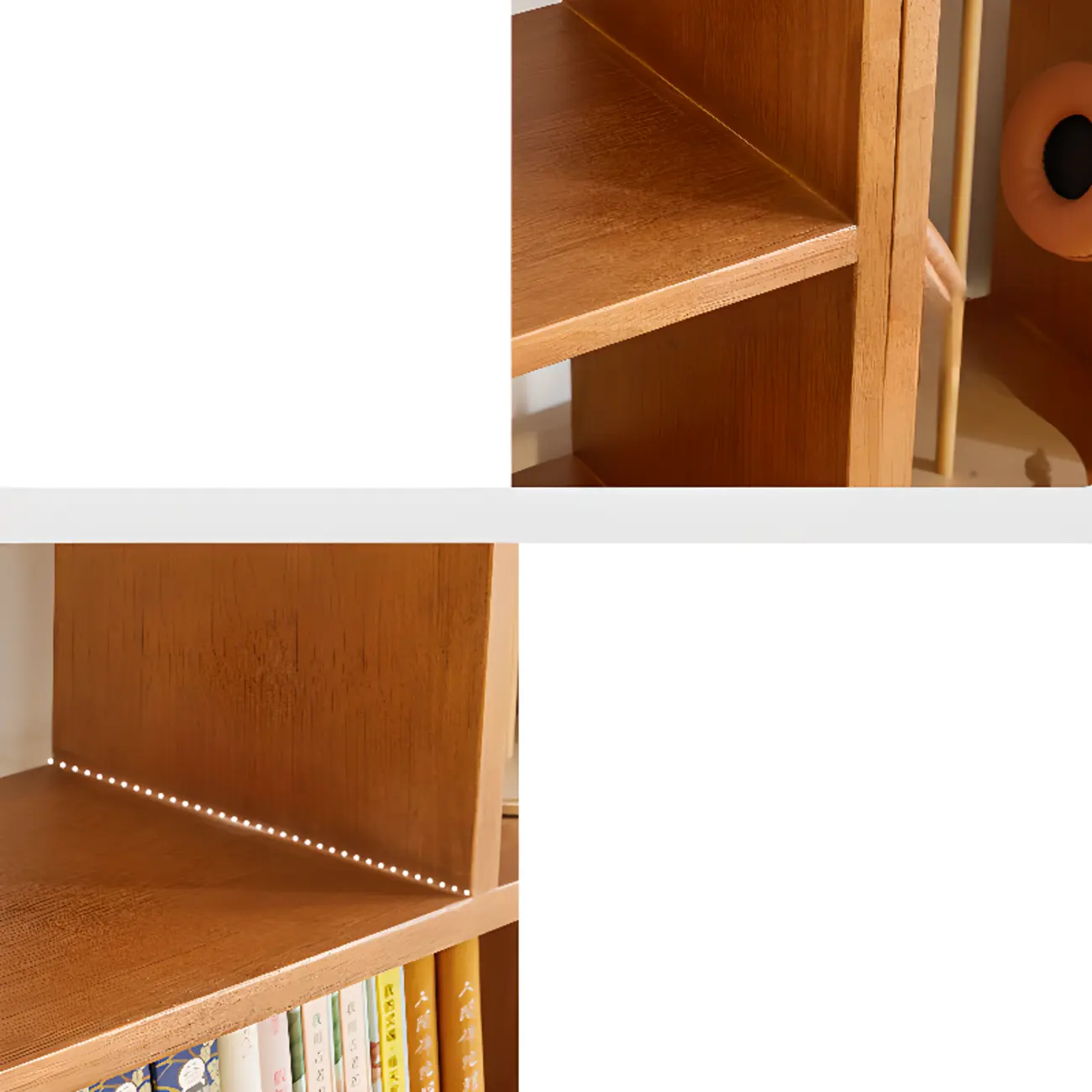 Rectangle Wooden Open Back Geometric Bookcase