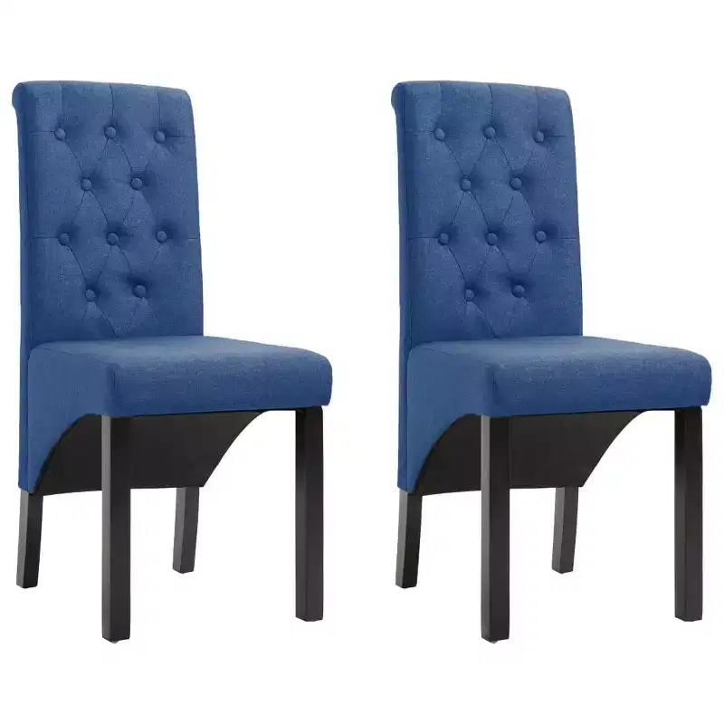 CLIHOME Modern style dining chair, solid wood leg soft cushion fabric kitchen chair(Set of 2)