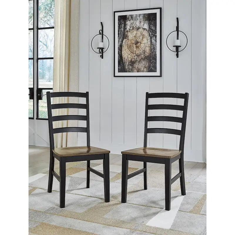 Signature Design by Ashley Wildenauer Brown/Black Dining Chair - 19  W x 23.25  D x 39  H