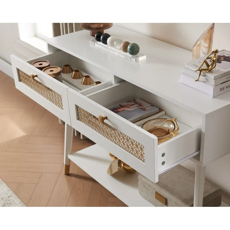 41.9 Wood 2-Drawer Console Table