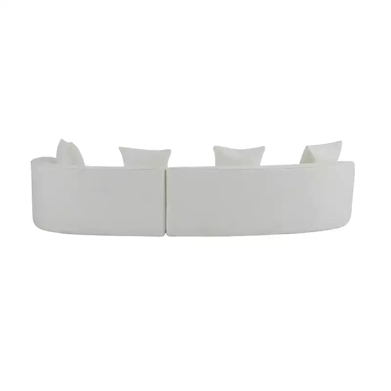 Christopher Knight Home Hailey 126 Modern Boucle Upholstered 5 Seater Curved Sectional Sofa with Pillows