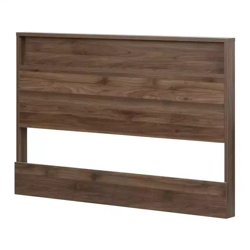 Headboard Natural Walnut Open Storage Style 44