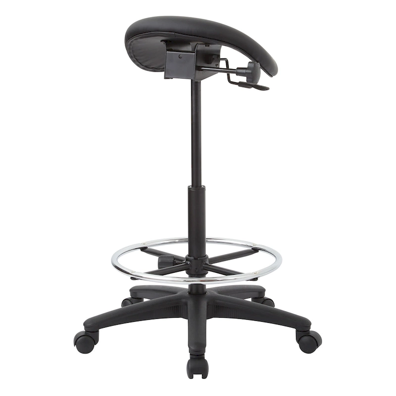 Backless Stool with Height-adjustable Saddle Seat