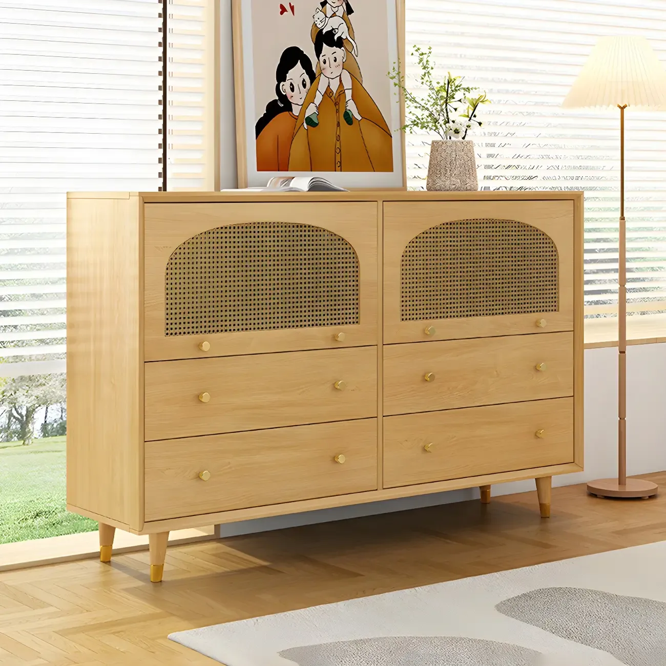 Vintage Wooden Bachelor Chest in Natural Finish