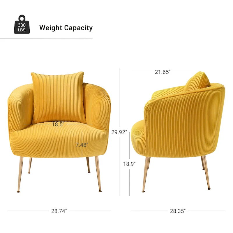 Art Leon Modern Velvet Accent Barrel Chair