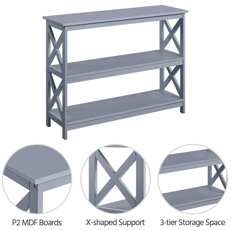 Yaheetech X-Design 3 Tiers Wooden Entryway Console Table