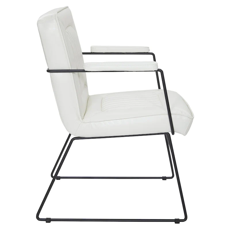 Teigen Faux Leather Chair with Sled Base