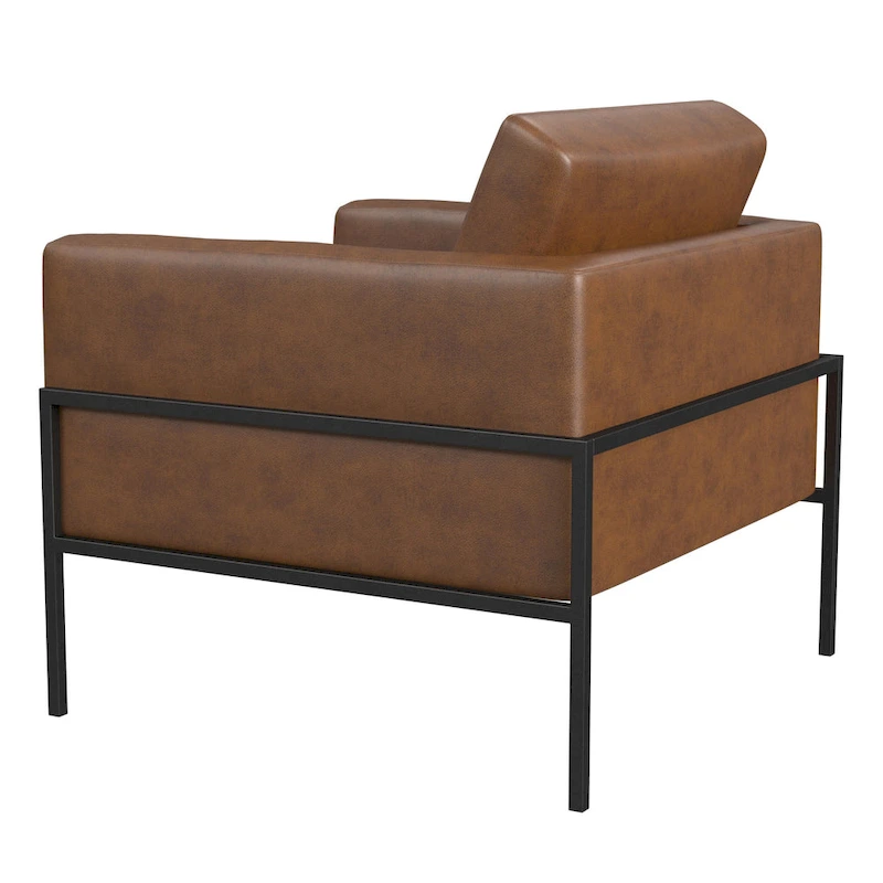 HomePop Modern Upholstered Club Chair w/Metal Frame