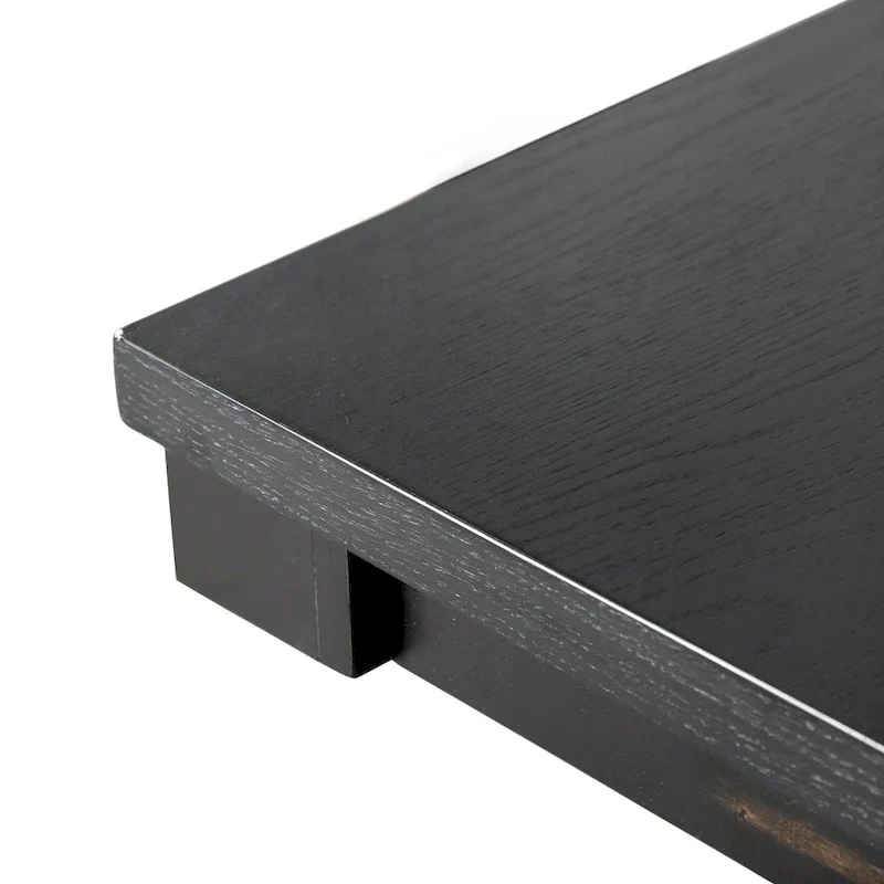 Kieran Farmhouse 5-Piece Black Wooden Dining Set