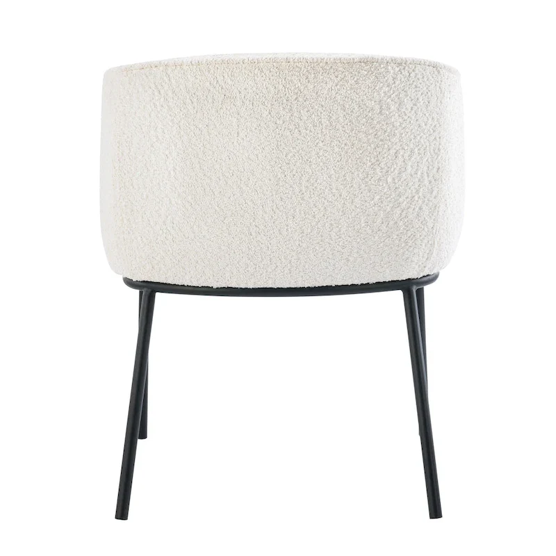 Set of 1 Boucle Upholstered Accent Barrel Armchair