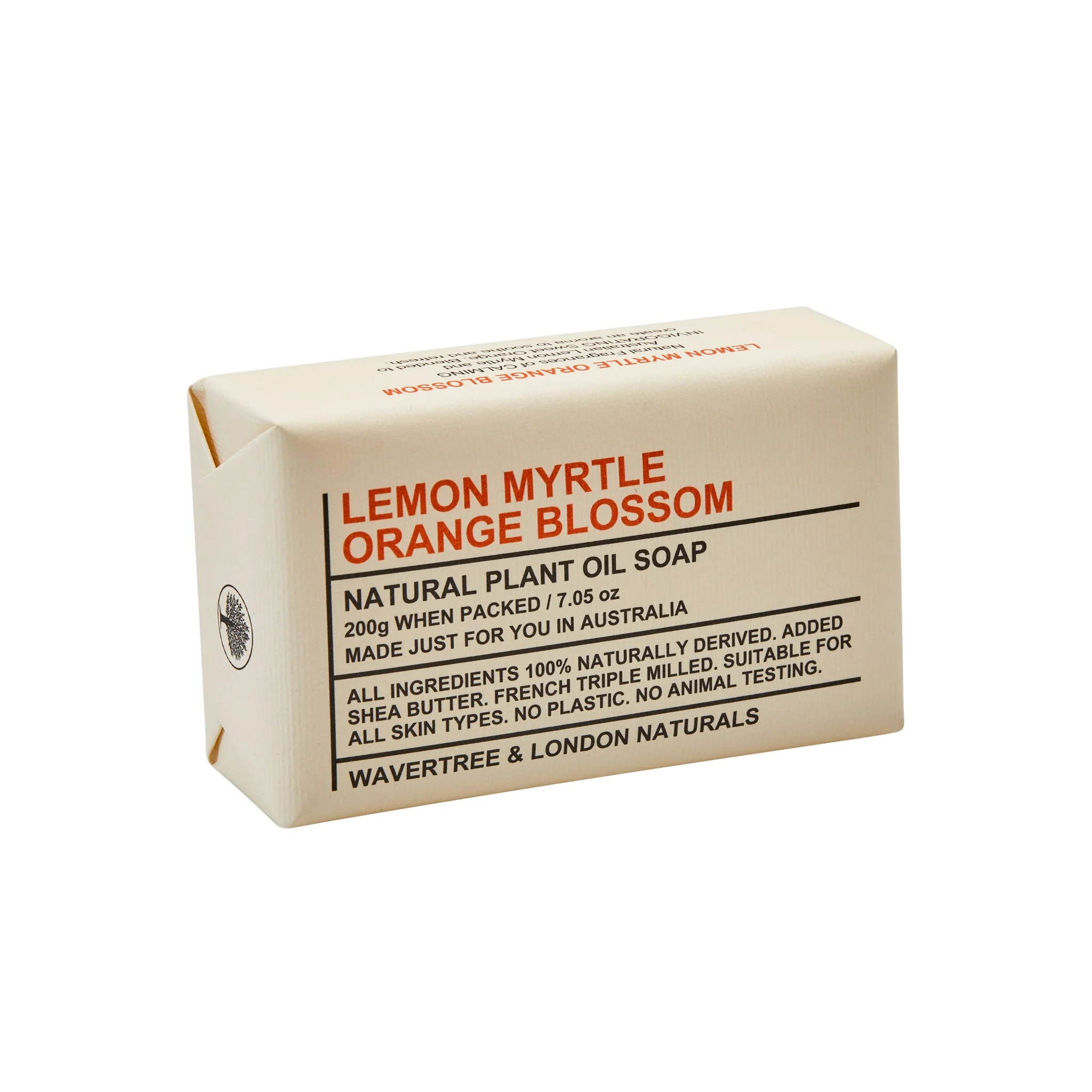 Wavertree & London Lemon Myrtle Orange Blossom Soap Bar 200g