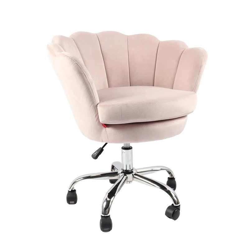 VANITII Accent Chair Swivel Vanity Chair Office Desk Chair With Wheels Modern Height Adjustable Pink/Grey/White