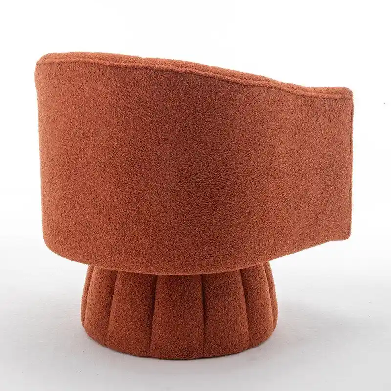 SEYNAR Modern Glam Velvet Upholstered Round Swivel Accent Barrel Chair