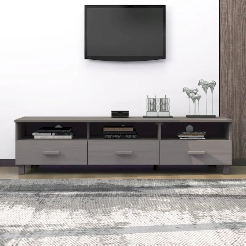 vidaXL TV Stand TV Console Sideboard TV Unit Cupboard HAMAR Solid Wood Pine - 62.2x15.7x15.7