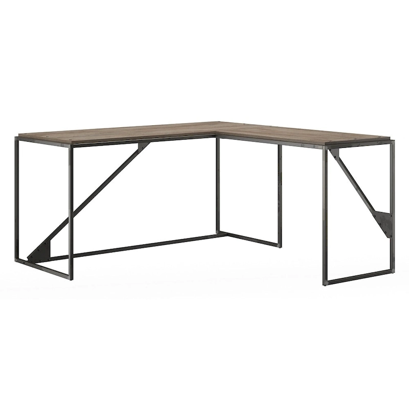 Bush Furniture Refinery 62W L Shaped Industrial Office Desk