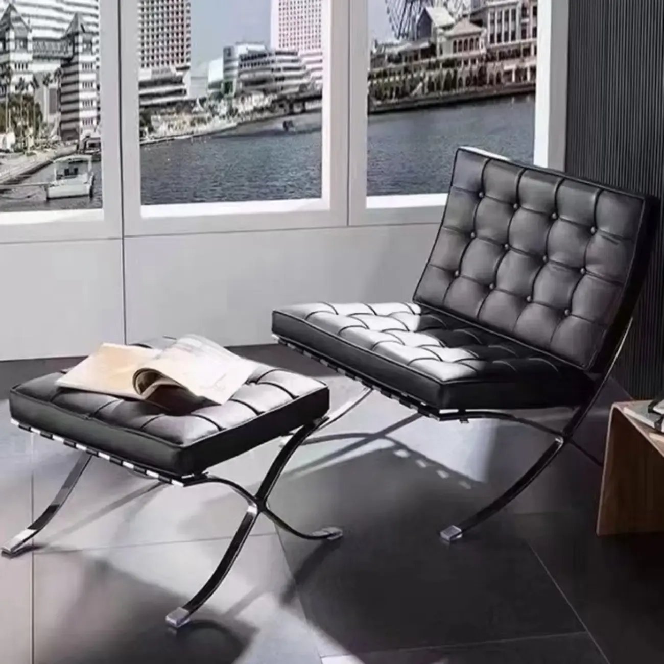 Modern Nappa Reclining Lounge Chair