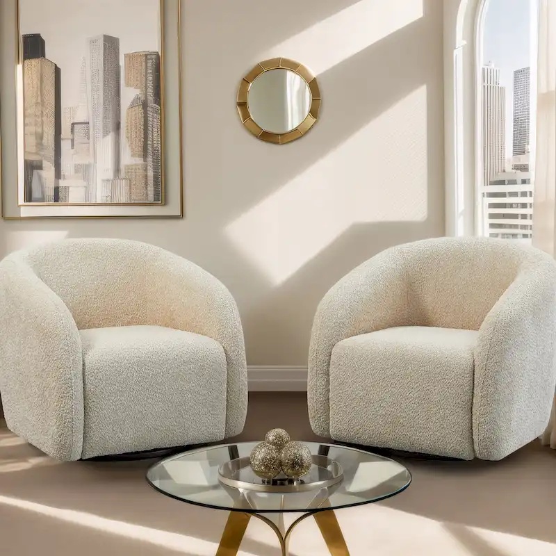 Kiptin 31.7W 360 Degree Swivel Barrel Accent Chair (Set of 2)