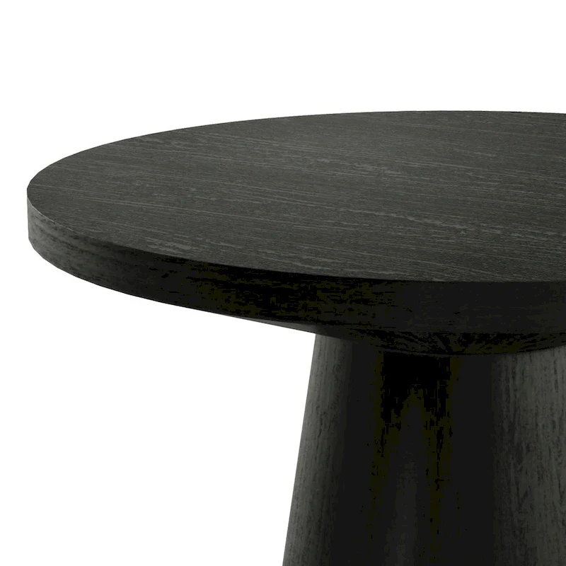Furniture of America Vitten Modern Round Solid Wood Pedestal End Table
