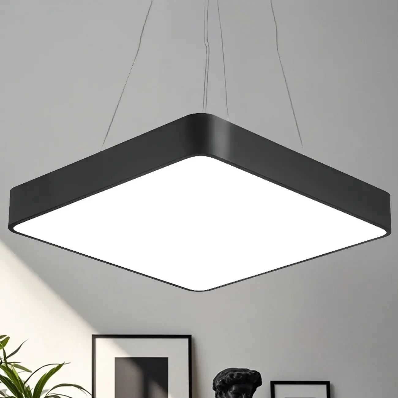 Modern LED Pendant Light with Glass Shade for Dining Room