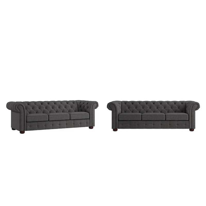 Gdansk Tufted Scroll Arm Chesterfield Sofa