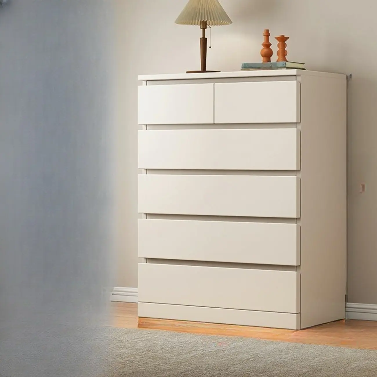 Modern Natural Wood Gloss Surface Dresser with 8-Drawers
