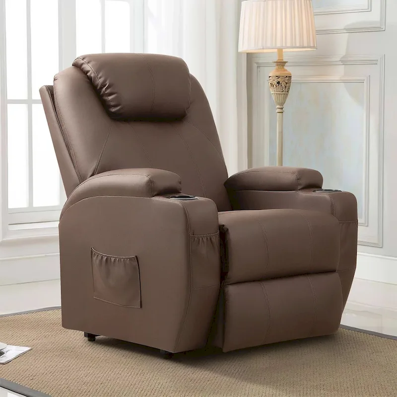 LACOO Power Lift Recliner PU Leather Reclining Chair with Massage
