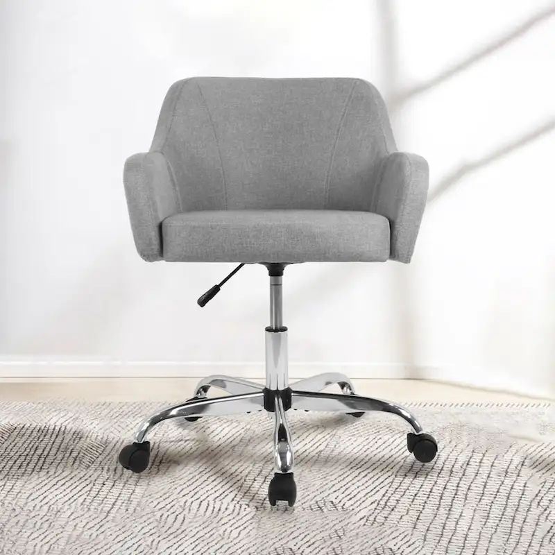 Modern Upholstered Home Office Chair Swivel Arm Desk Chair Task Chair