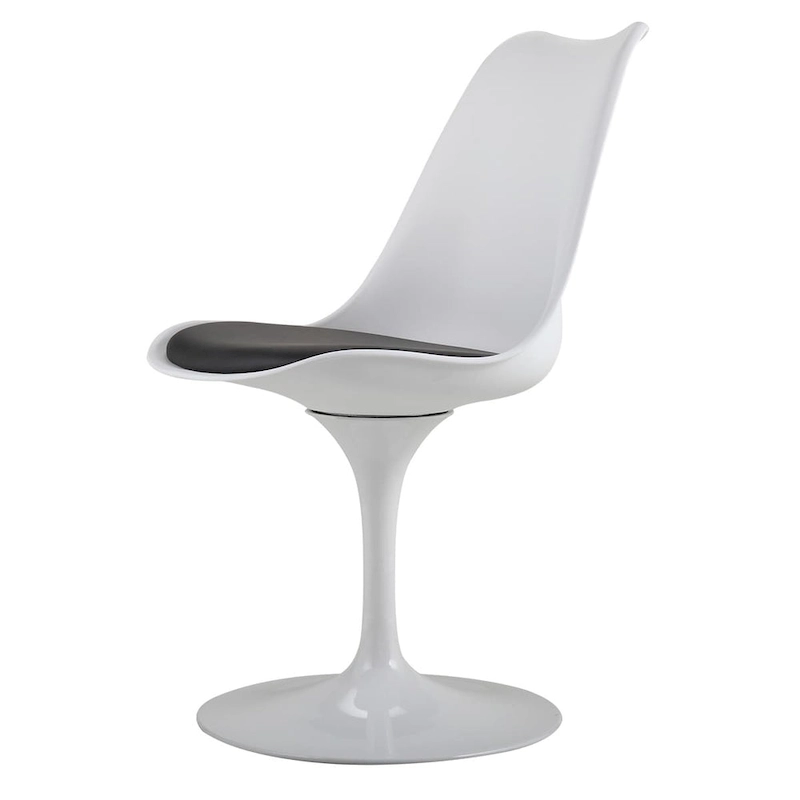 Swivel Tulip Side Chair,Dining Chair with Cushioned Seat and Curved Backrest