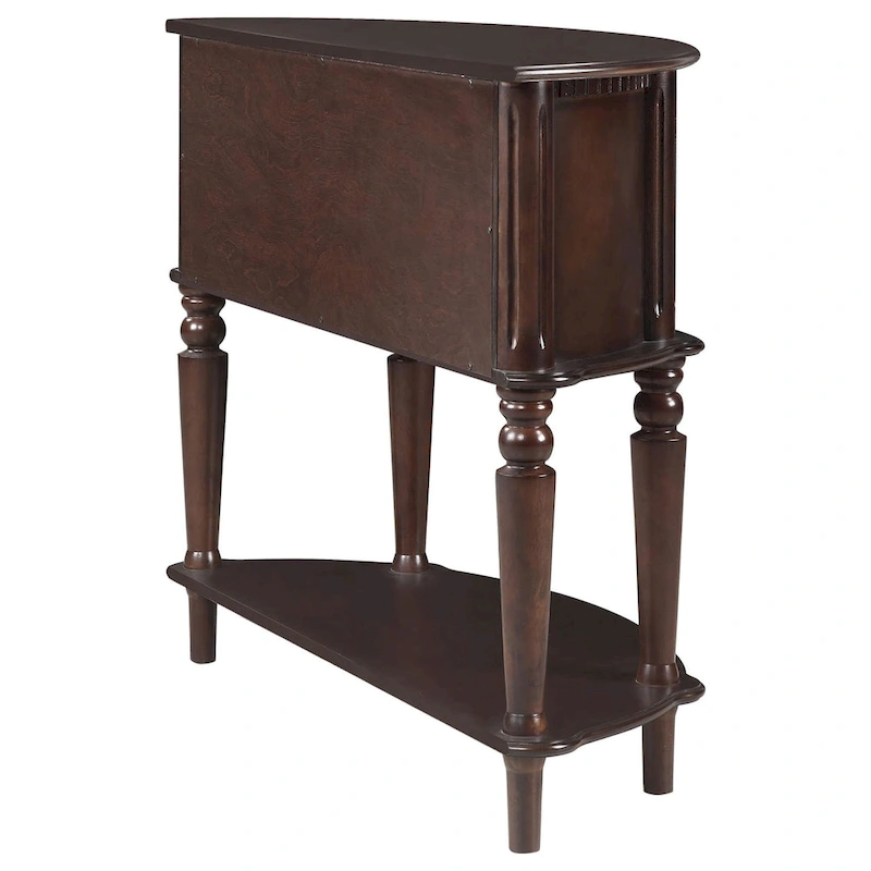 Brown Half Moon Console Table
