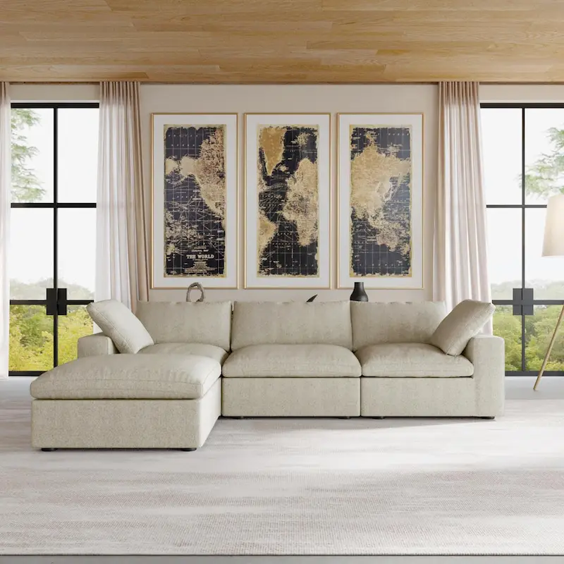 L Shape Modern Modular Convertible Sectional Sofa Couch