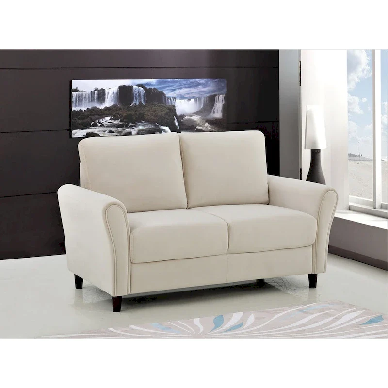 Corel Plush Velvet Loveseat w/ sloped arms