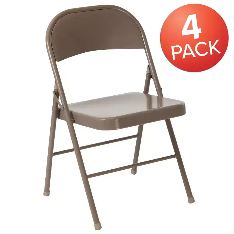 Flash Furniture 4 Pack HERCULES Series Double Braced Metal Folding Chair