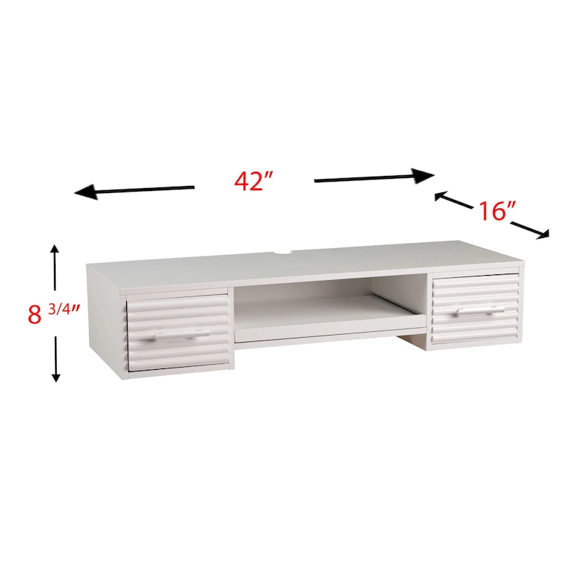 SEI Furniture Shaw Modern White 2-drawer Floating Wall-mount Desk