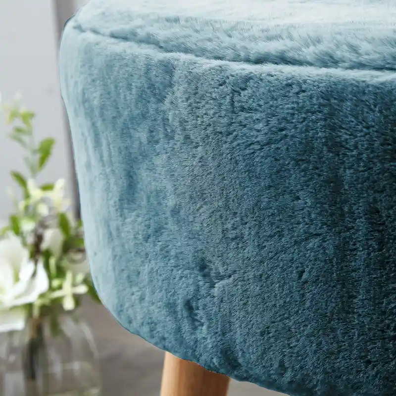 Serenta Heavy FauxFur Oval Ottoman