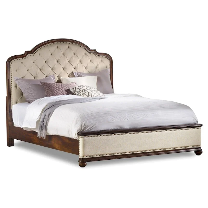 Leesburg King Upholstered Bed with Wood Rails