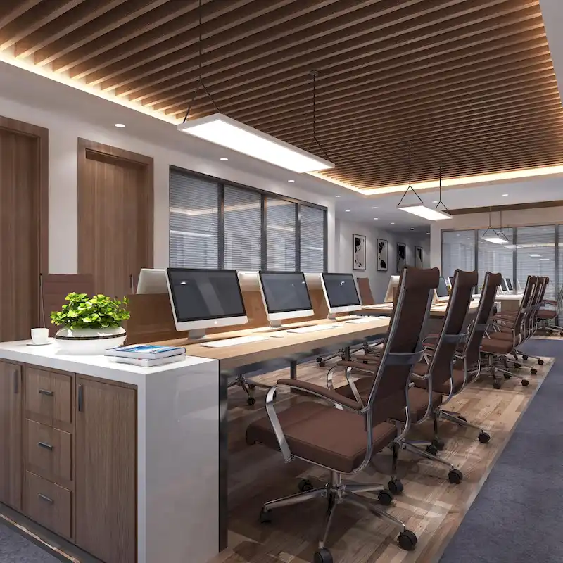 Modern High Back Office Chair Ribbed PU Leather Manager Tilt Conference Room Computer Desk Boss Task Executive Boss