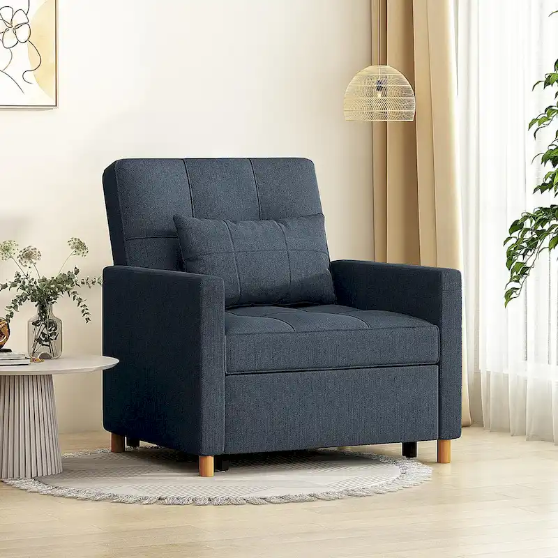 AECOJOY 3 in 1 Sleeper Sofa Chair w/ Pillow &Convertible Backrest