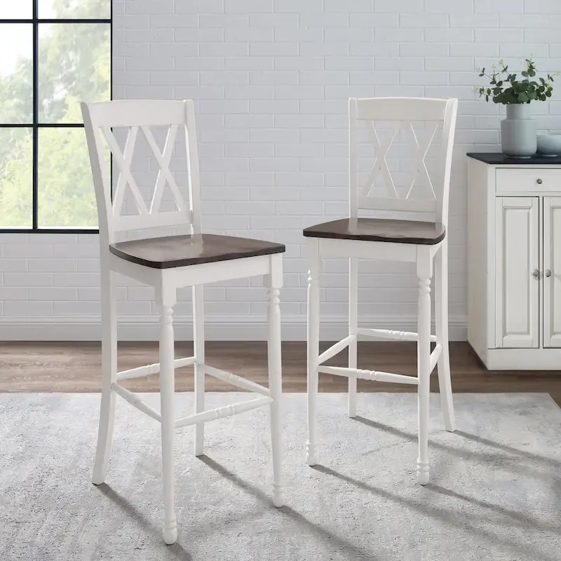 Crosley Shelby 2Pc Bar Stool Set - 18 W x21.75 D x 46.5 H