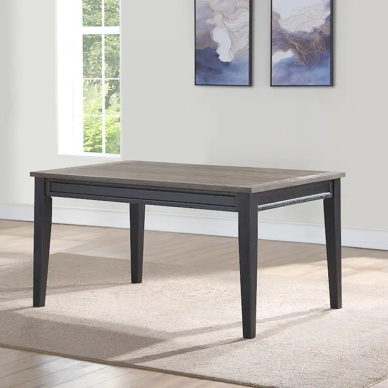 Steve Silver Ralston Two-Tone Ebony and Driftwood Dining Table