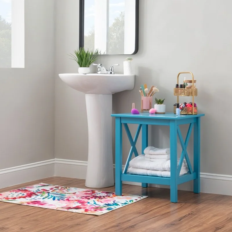 Ripplewood Farmhouse X-Base Side End Table