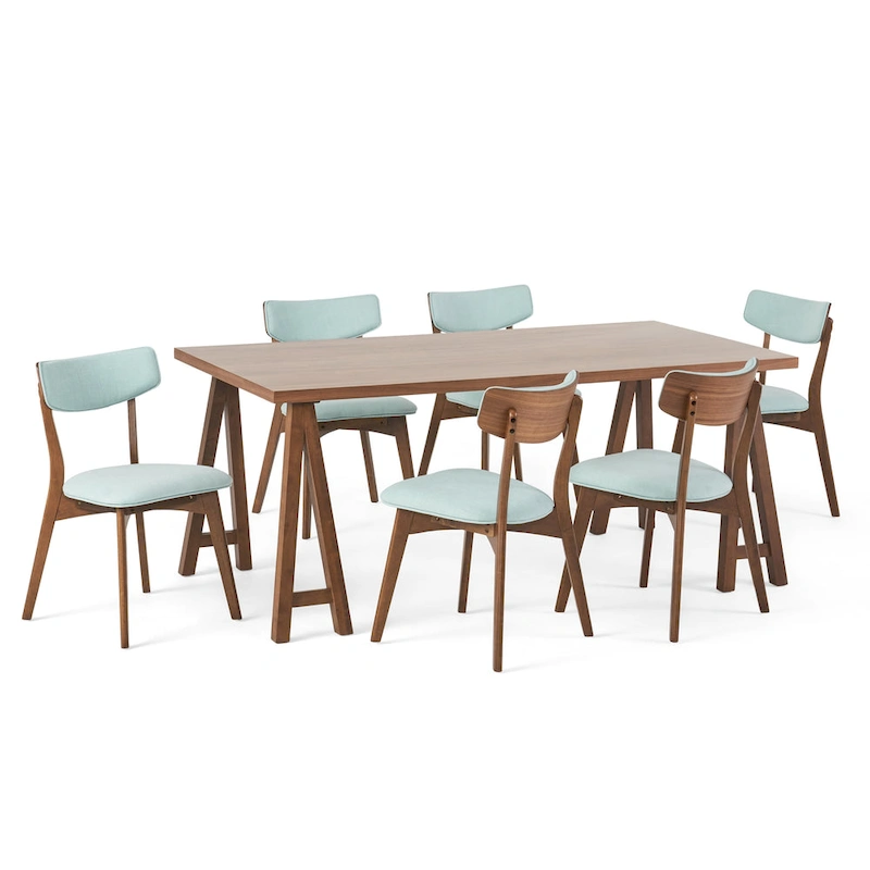 Chazz Mid-Century Modern 7 Piece Dining Set with A-Frame Table by Christopher Knight Home