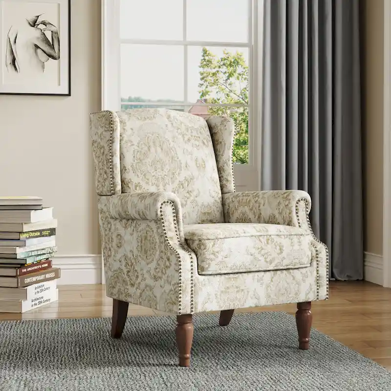 Upholstered Accent Chair Nailhead Trim Arm Chair
