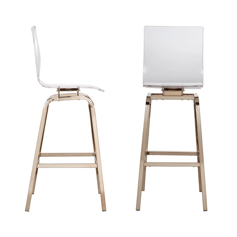 Maravilla Acrylic Swivel High Back Stools (Set 2)