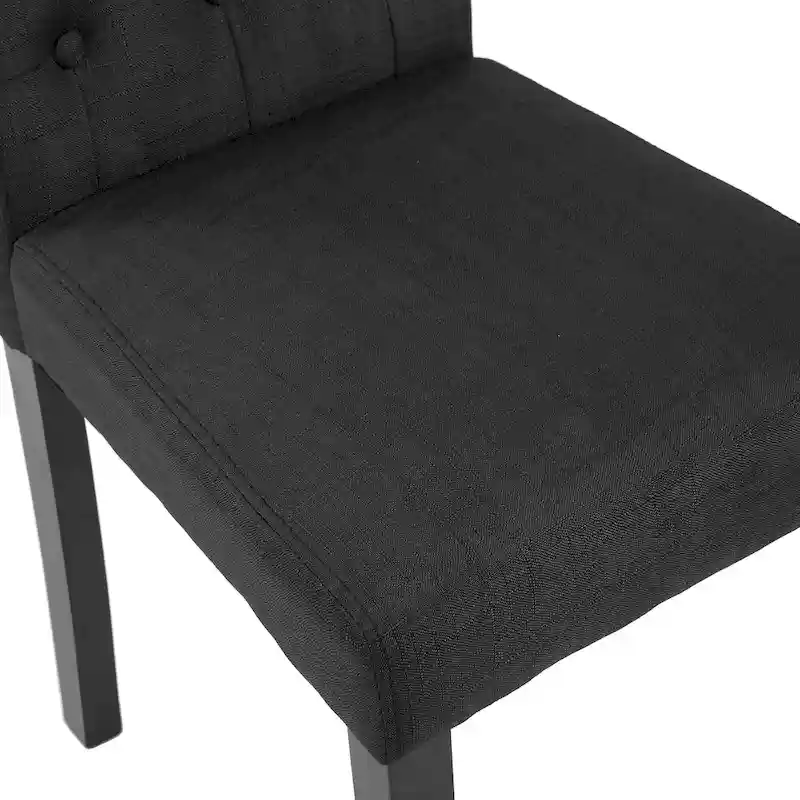 Fabric Upholstery Button Tufted Dining Chairs Set of 2