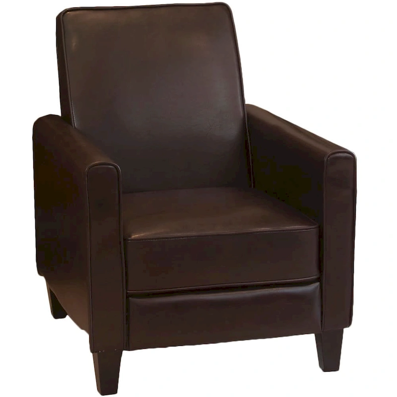 Darvis Black Bonded Leather Recliner Club Chair by Christopher Knight Home