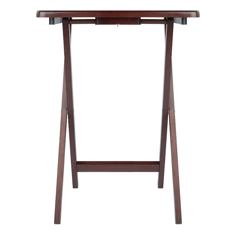 Set of 4 Rich Antique Walnut Folding Single Snack Tables 25.75